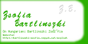 zsofia bartlinszki business card